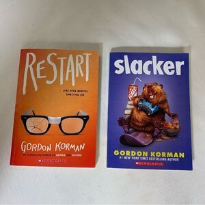 GORDON KORMAN Slacker & ReStart 2 Book Set Fiction Comedy Humor Young Reader